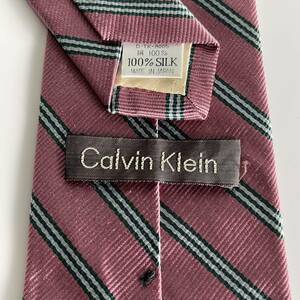 カルバンクライン（Calvin Klein) ピンクストライプネクタイ
