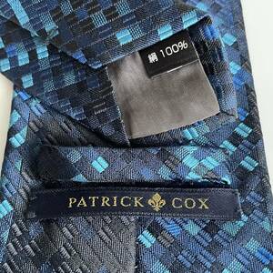 パトリックコックス(PATRICK COX) 黒青マイクロスクエアネクタイ