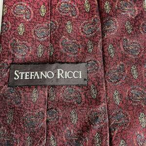 STEFANO RICCI【ステファノリッチ】 ボルドー勾玉柄ネクタイ