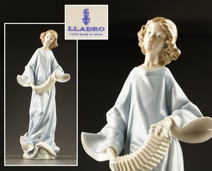 【千寿】LLADRO リヤドロ 天使の音色 アコーディオン j72◆在銘/スペイン/陶磁器/古美術/時代品/100018283