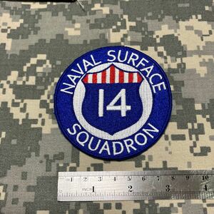 米軍　実物　部隊章　CNSS 14 コマンドパッチ　米海軍　USN NAVY Naval surface squadron 14 アメリカ ワッペン フロリダ州メイポート