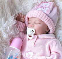 リボーンドール　赤ちゃん人形　リアル赤ちゃん　ベビー　　17インチ　43cm フルセット　かわいい眠り顔モデル　幼児　本物思考製造_画像2