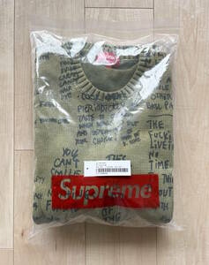 ☆未使用品☆Supreme☆Gonz Poems Sweater☆Olive/L☆シュプリーム☆ゴンズ☆セーター☆サイズ L☆ステッカー☆