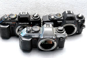 KONICA コニカ製 昔の高級一眼レフカメラ（FS-1ボディ+ FT-1ボディ + FT-1ボディ）3台まとめて 希少品 ジャンク