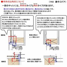 アルミサッシ YKK 内付 両開き勝手口ドア 框ドアタイプ W1690×H1840（16918）_画像4