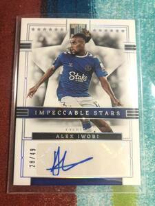 28/49 アレックスイウォビ PANINI IMPECCABLE SOCCER STARS EVERTON ALEX IWOBI エヴァートン 直筆サインカード