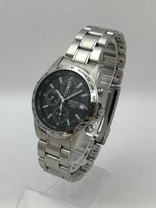 SEIKO/セイコー/CHRONOGRAPH/クロノグラフ/7T92-0DW0/デイト/黒文字盤/シルバーカラー/100M/クォーツ/メンズ腕時計/稼動品/ジャンク/T031