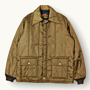 70s 80s WALLS ウォールズ ナイロンキルティングジャケット CROWN C&Cジッパー ビンテージ アメリカ古着 ブラウン