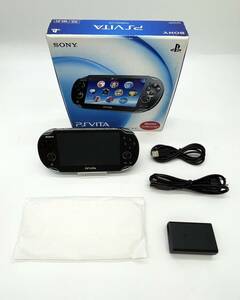 PlayStation Vita (プレイステーション ヴィータ) 3G/Wi‐Fiモデル クリスタル・ブラック (初回限定版) (PCH-1100 AA01)　美品