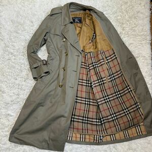 1円 Lサイズ BURBERRY バーバリー トレンチコート ノバチェック ロングコート ライナー ベージュ ロング丈 裏地 チェック柄 メンズ 紳士服