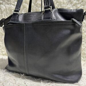 1円 A4 COACH コーチ トートバッグ ビジネスバッグ レザー ブラック メンズ 牛革 カーフスキン 大容量 PC収納可能 メトロポリタン 