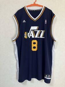 ★美品 NBA　JAZZ デロン・ウィリアムス ★ ユタ・ジャズ adidas アディダス ユニフォーム ジャージ バスケ XL　美品　白 シャツ