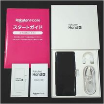 Rakuten Mobile 楽天モバイル スマートフォン Rakuten Hand 5G eSIM ブラック 箱・USBケーブル・イヤホン変換アダプター付き_画像1
