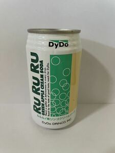 空缶 昭和レトロ DyDo ルルル 青リンゴクリームソーダ 1989年製造 レトロ缶 当時物 旧車