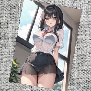 女子高生 ウラシク高品質ポスター 高精細 ACGカード ACGセクシーカード 濡れ透け ブロマイド jkさん 美少女 同人