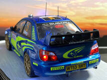 日本の名車 1/24 SUBARU IMPREZA WRC MONTECARLO ‘05　LEDライトアップ　自作完成品 ケース付_画像2