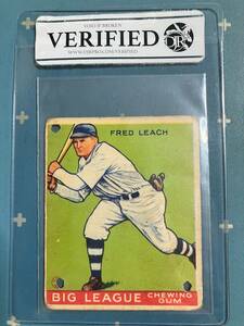1933 Goudey #179 Fred Leach Feel 90 Years of MLB History! (3 small holes damage/小さな穴3個ダメージ）
