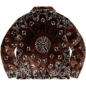 21ss Supreme Bandana Faux Fur Bomber Jacket Lサイズ　ブラウン　バンダナフェイクファーボンバージャケット　ノースボックス