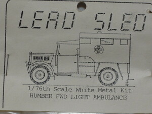 LEAD SLED 1/76 HUMBER FWD LIGHT AMBULANCE