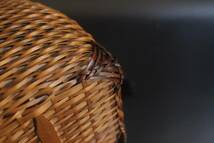 新入荷★自然竹編み上げカゴバック　 手作りバスケット　ナチュラル買い物カゴ　収納バッグ_画像4