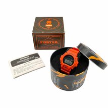 稼働品 CASIO カシオ G-SHOCK×PORTER ジーショック ポーター 吉田カバン DW-6900FS 3230 デジタル SS 腕時計 オレンジ系_画像9