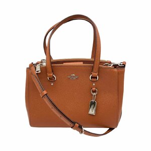 美品 COACH コーチ 36881 スタントン キャリーオール レザー 2WAY ハンドバッグ ショルダーバッグ トートバッグ キャメル系