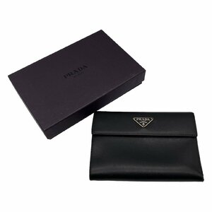 PRADA プラダ M510A サフィアーノ レザー 三角ロゴ ネロ 黒 ブラック 三つ折り 財布 ウォレット 男女兼用