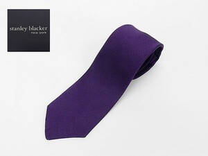 stanley blacker（スタンリー ブラッカー）　スリムタイ　裏地なし　日本製　紫　シルク100％　メール便可