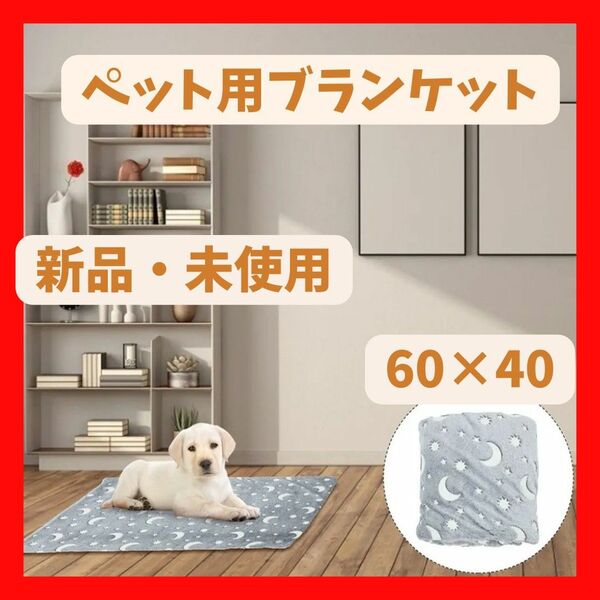 ペット用 ブランケット フランネル マット 秋冬防寒 Sサイズ 犬 猫 蓄光 60×40