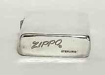 新品 未使用品 STERLING SILVER スターリング シルバー Zippo ジッポー オイルライター 箱付き 筆記体 年代物 レア ビンテージ タバコ 煙草_画像3