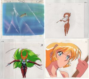 Art hand Auction Cutie Honey 셀 그림 원화 배경 그림 대형 12장 세트♯ 원화 앤틱 그림 일러스트, 셀 그리기, 카 라인, 귀염둥이 허니