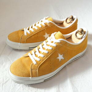  日本製【 CONVERSE ONE STAR 】J SUEDE GOLD コンバース ワンスター スエード / ゴールド イエロー からし / US7 25.5 / Japan レザー