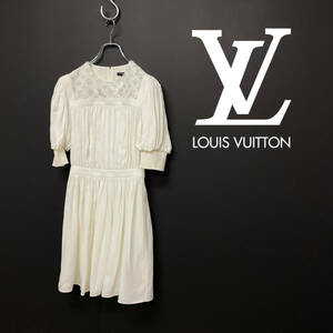 2020SS LOUIS VUITTON ルイヴィトン モノグラム スパンコール プリーツ ワンピース size 34 RW201W NHW FIDB13 121407