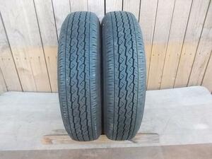 155/80R14 88/86N LT ブリヂストン V600 2022年製 中古タイヤ ２本セット