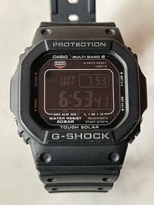 【1円開始】G-SHOCK GW-M5610U-1BJF タフソーラー、マルチバンド6 ブラックのケース・バンドに反転液晶 色埋め部分すべてにダークグレー