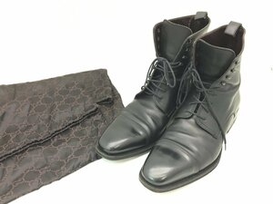 GUCCI グッチ レースアップブーツ トムフォード期 ブラック サイズ43E 保存袋付き 中古【UW110131】