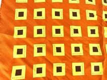 G716-H15-1210 ★ BVLGARI ブルガリ スカーフ オレンジ シルク100％ 約85cm×85cm ④_画像3