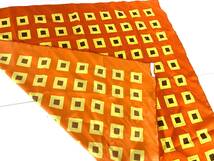 G716-H15-1210 ★ BVLGARI ブルガリ スカーフ オレンジ シルク100％ 約85cm×85cm ④_画像7
