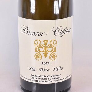 ★ブリュワー クリフトン サンタ リタ ヒルズ シャルドネ 2021年 白 750ml 14% アメリカ Brewer Clifton K190570