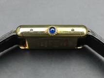 1円～! 稼動品★正規品 Cartier カルティエ マストタンク LM SV925 手巻き ブラックダイヤル 純正ブレス メンズ腕時計 TTKLG3206_画像4