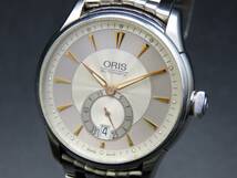 1円～! 稼動品★正規品 ORIS オリス 7582 アートリエ スモールセコンド 裏スケ 自動巻き デイト 純正ブレス メンズ腕時計 TTKLG3330_画像1