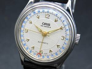 1円～! 稼動品★正規品 ORIS オリス 7470 ポインターデイト 裏スケ 自動巻き Cal.654 シルバーダイヤル メンズ腕時計 TTKLG3539