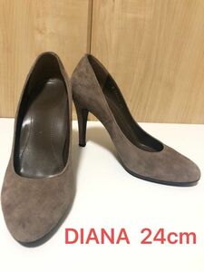 【ダイアナ】スエードパンプス　定番　チャコールグレー　DIANA