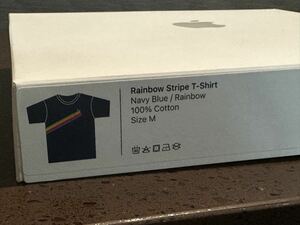 アップル レインボーストライプ Tシャツ ネイビー/レインボー 本社 ビジターセンター 限定販売 HQJ02LL/A