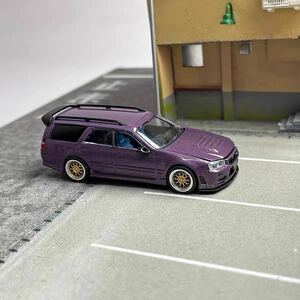 1/64 ZOOM 日産　NISSAN GTR R34 WAGON ワゴン　ステージア　カーボンパープル