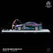 1/64 TIMEMICRO NISSAN 日産　GTR R34 ボンネット開閉可能　マジョーラカラー　フィギュア付き_画像2