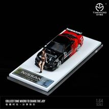 1/64 TIMEMICRO NISSAN 日産　GTR R34 ボンネット開閉可能　advan アドバン　フィギュア付き_画像1