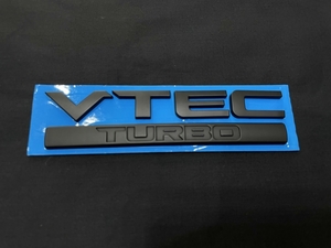 【送料無料】ホンダ エンブレム VTEC TURBO HONDA 艶消し黒 マットブラック