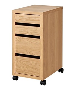 * IKEA Ikea * MICKEmike drawer unit with casters ., oak style < size : 35x75 cm >2h