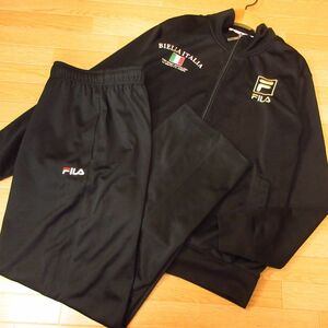 ◎FILA フィラ M 上下セット◆ジャージ ジャケット&パンツ◆メンズ 黒◆B2989